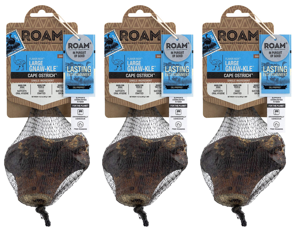 ROAM os d’autruche gros morceau pack3 — friandise durable pour chiens de grande taille