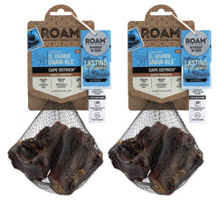 ROAM: os d'autruche en paquet deux, récompense durable pour chiens actifs.