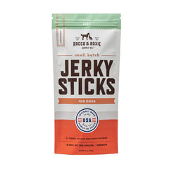 Rocco et Roxie friandises de bœuf séché 170 g, emballage pratique pour l'entraînement.