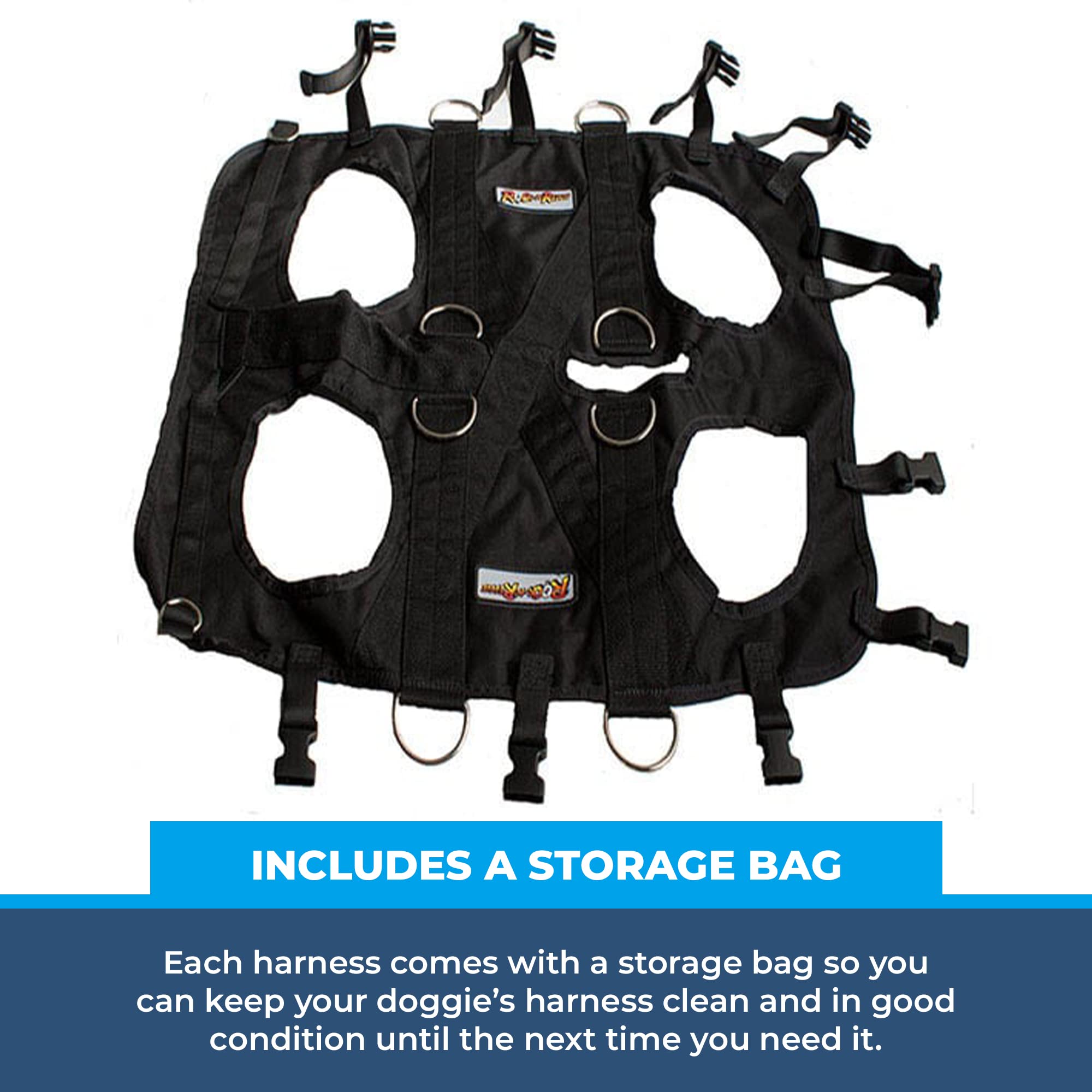 Sac de rangement inclus pour garder le harnais propre.
