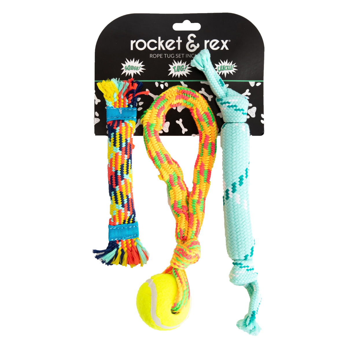 rocket & rex ensemble-jouets-chien-petit: stimule le jeu et la dentition