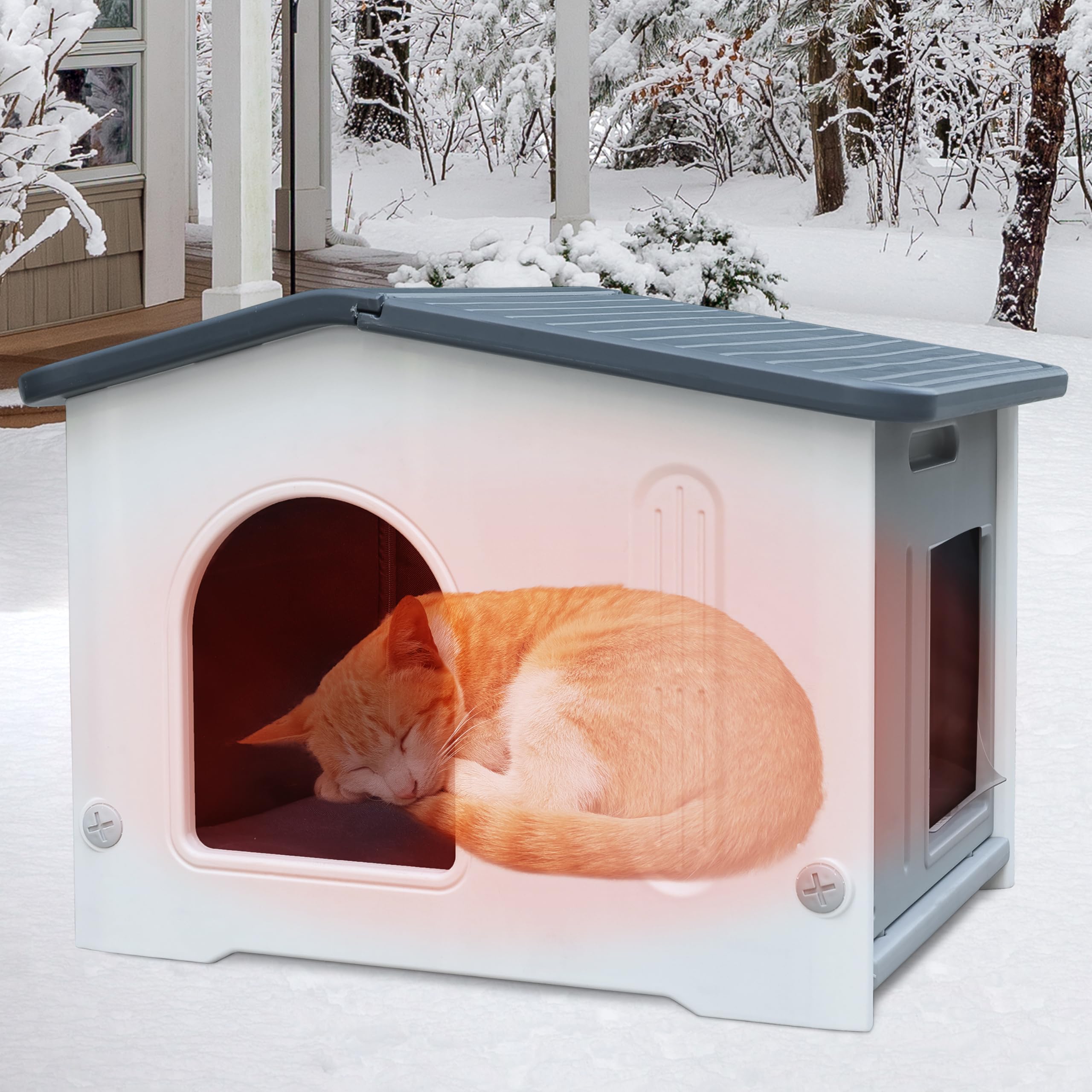Rockever dimensions optimisées pour 1-2 chats, confort assuré.