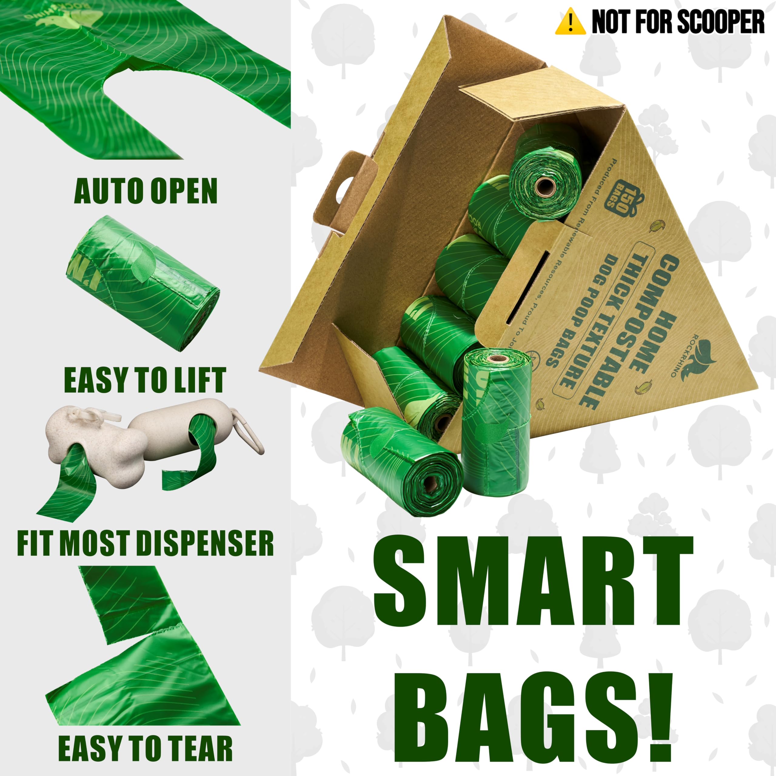 RockRhino usage polyvalent, idéal pour crottes, litière et petits déchets.