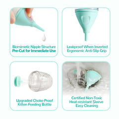 Rock Tech biberon silicone sans BPA à odeur neutre pour nouveau-nés