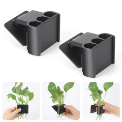Roetelo: support plante aquarium 3 trous noir pour fixation sûre et affichage élégant.