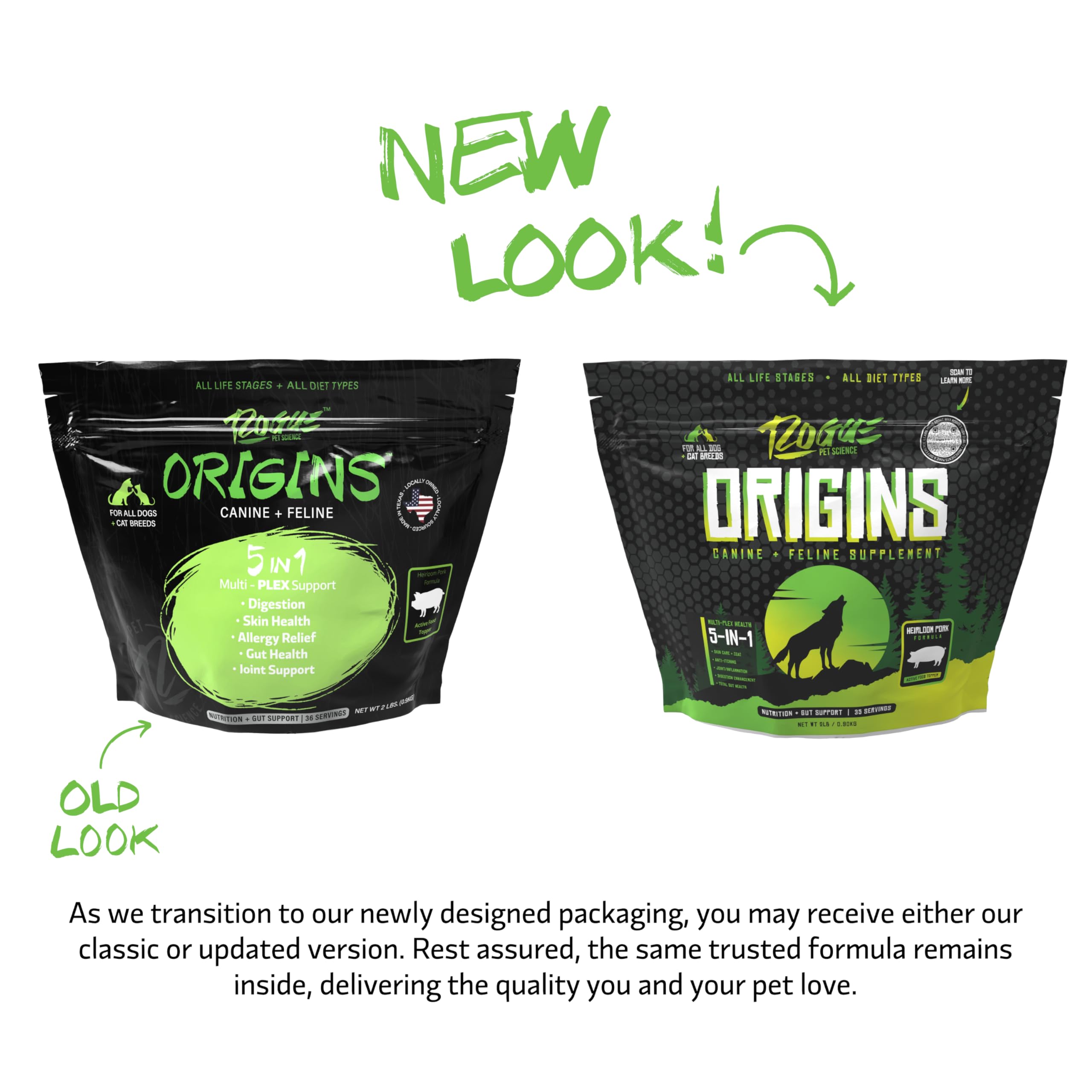 Rogue Pet Science Origins: protéine porc Héritage pour une nutrition naturelle et satisfaisante.