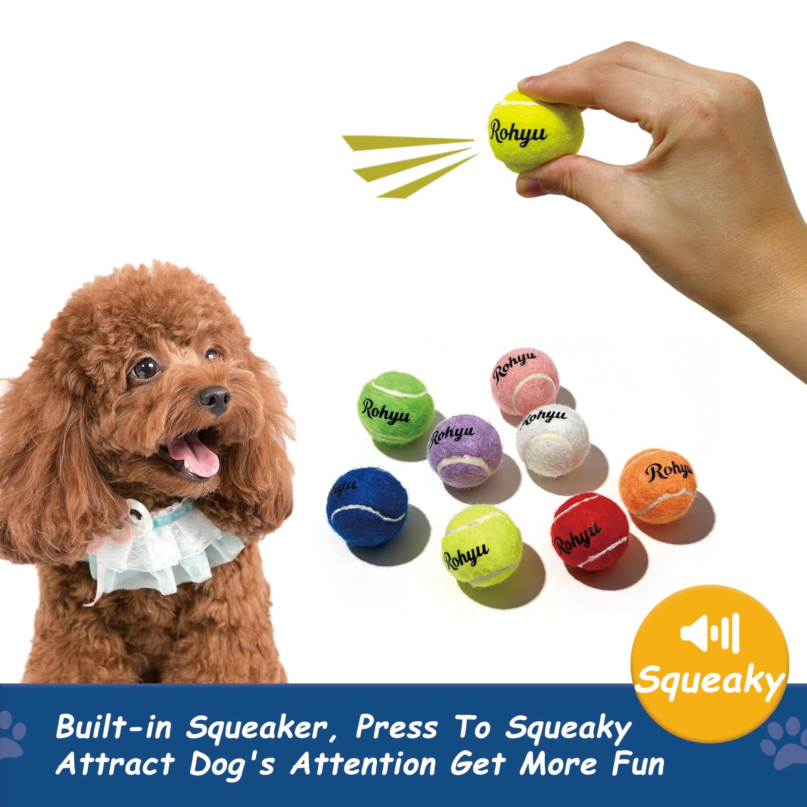 Balles Rohyu mini de tennis, taille 1,57 pouces pour petites gueules.