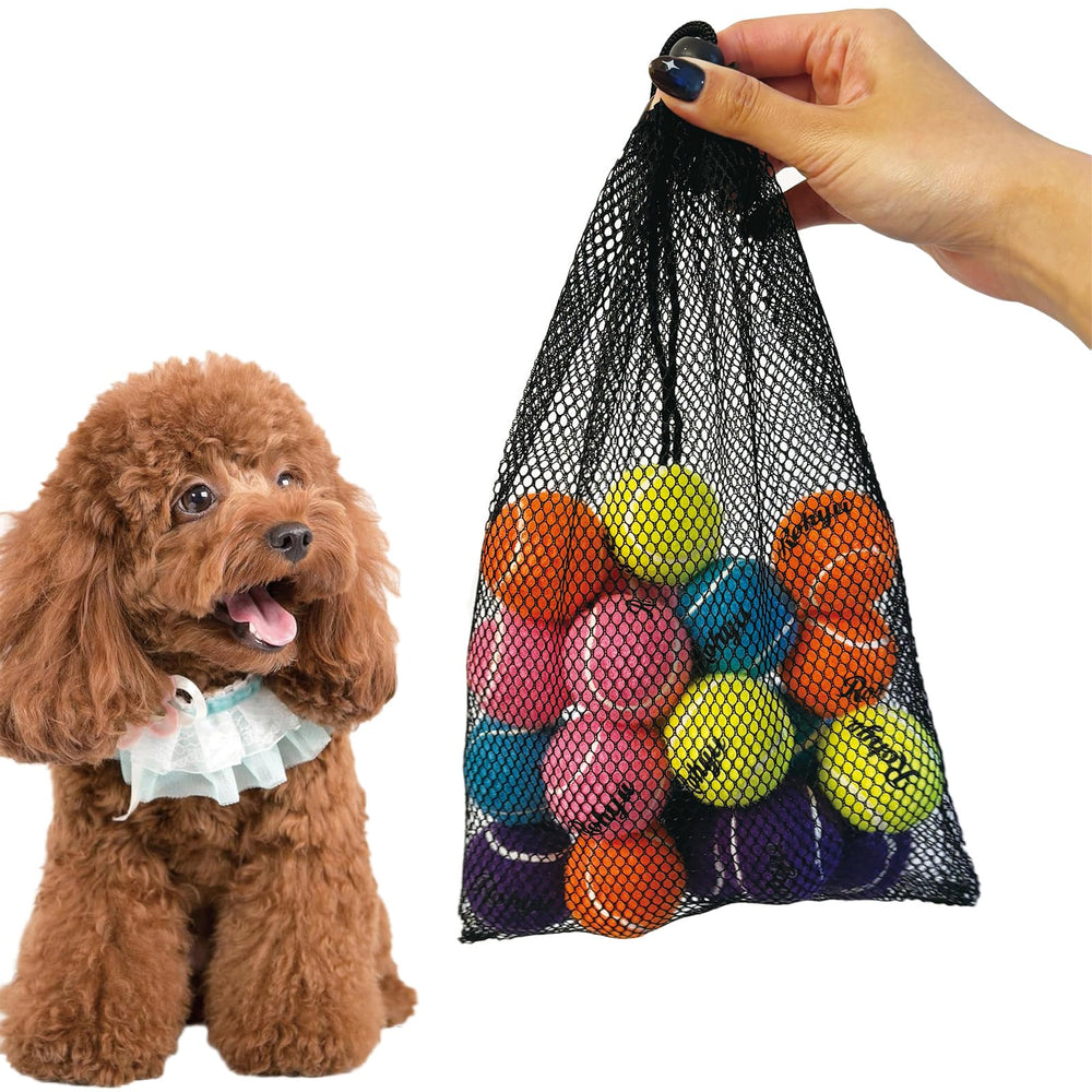 Balles Rohyu mini tennis pour petits chiens, taille adaptée et facile à manipuler.