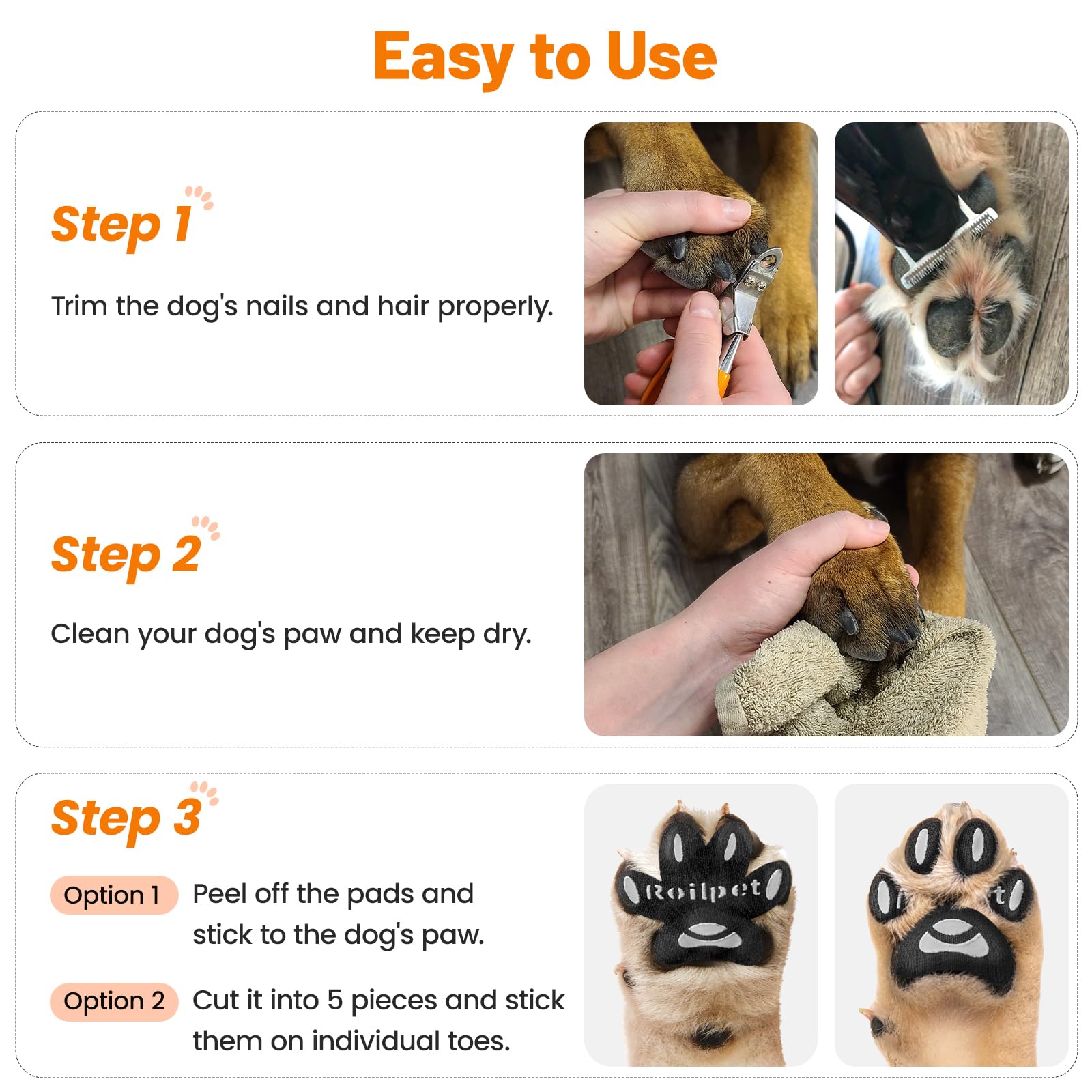 Roilpet adhesif-durable-pattes-chien offre une tenue fiable.