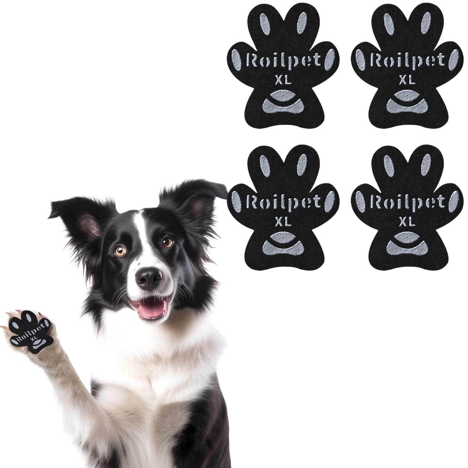 Roilpet protections pattes anti-glisse pour chien, traction renforcée sur sols bois.