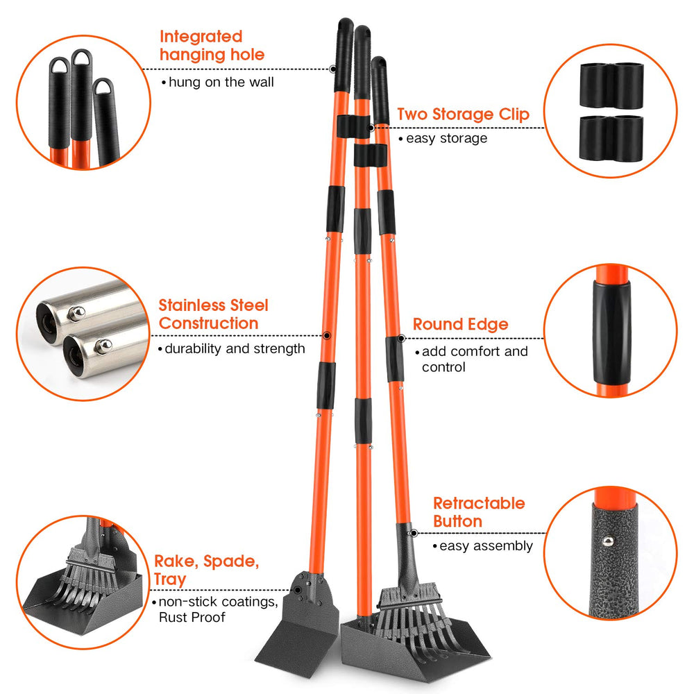 ROIUBPO Pooper Scooper plateau aluminium robuste et facile à nettoyer.