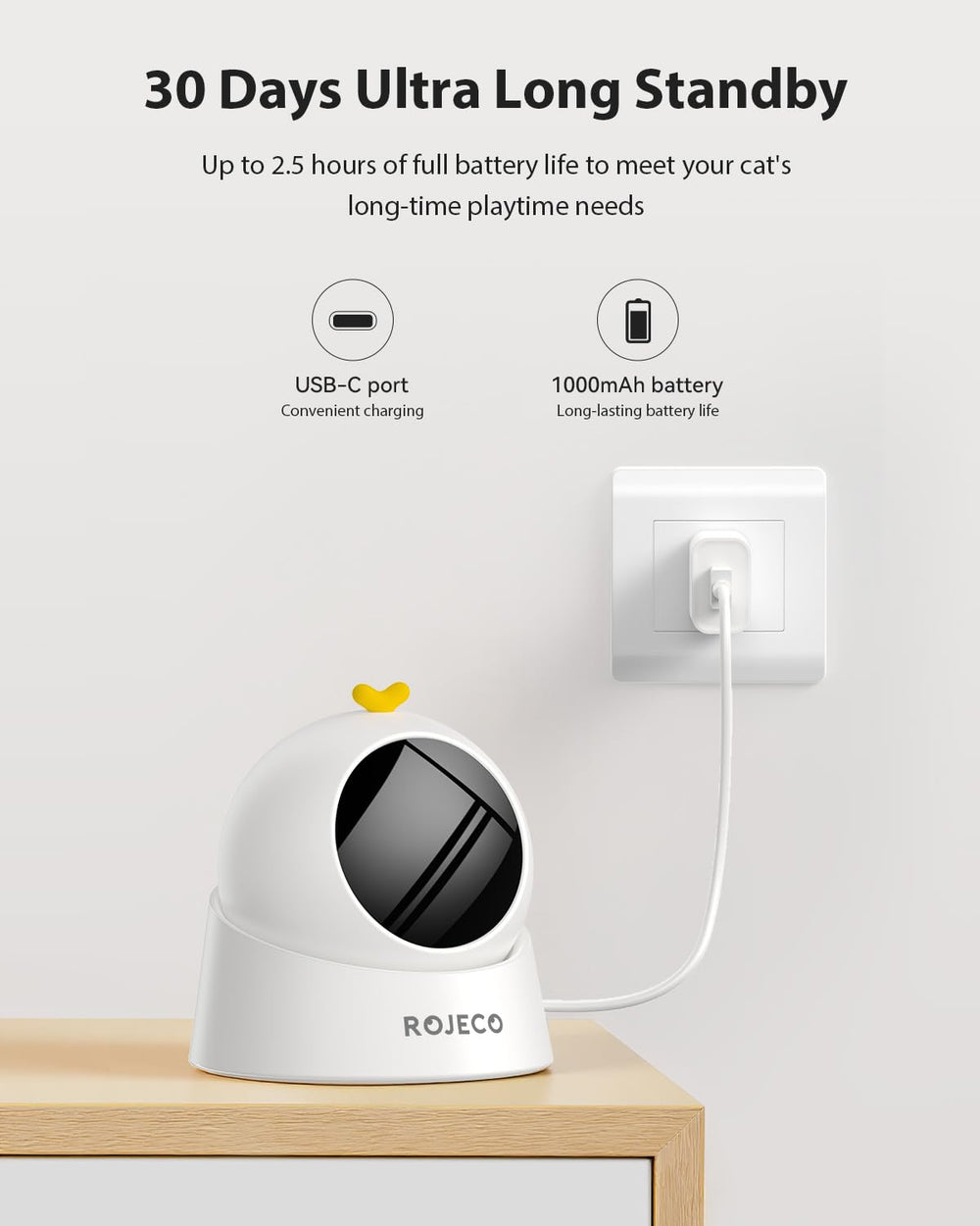 Laser sûr ROJECO et boîtier ABS durable pour chats.