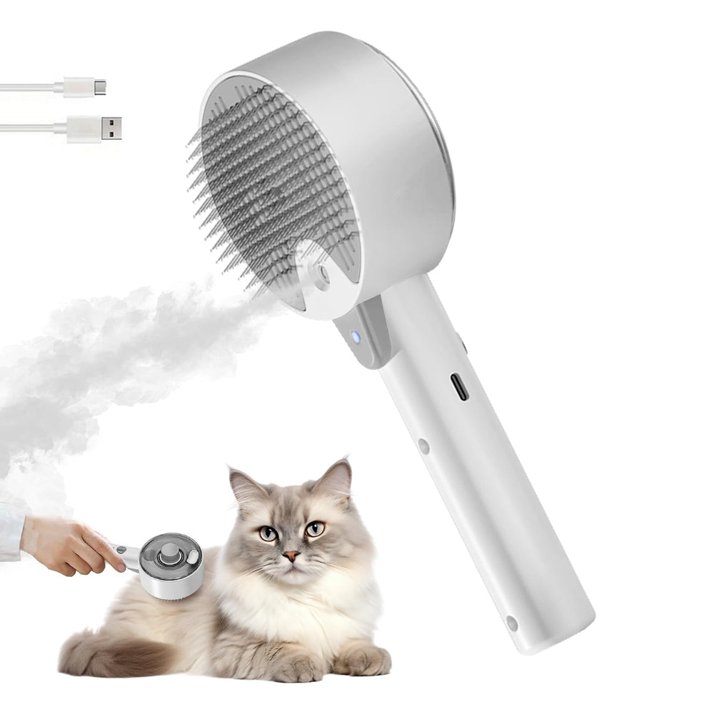 Rolemon Cloud Care brosse chat-steam avant démontrant la prise en main et le design doux.