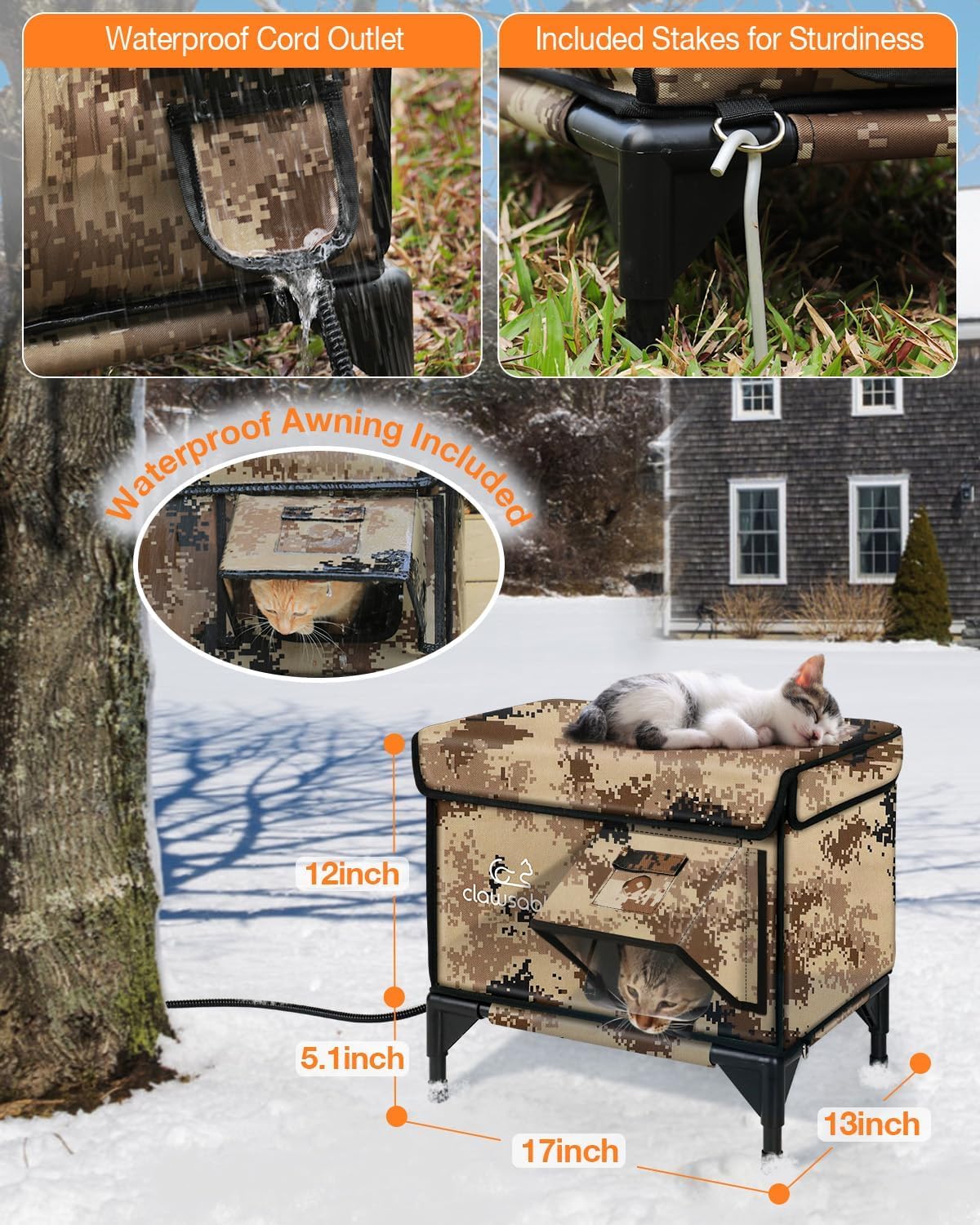 Rolimate, fil chauffant UL et abri sûr pour chats extérieurs.