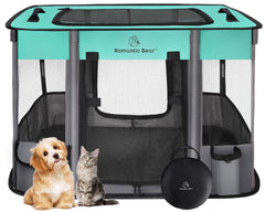 ROMANTIC BEAR Parc chien pliable en maille offrant vue et ventilation