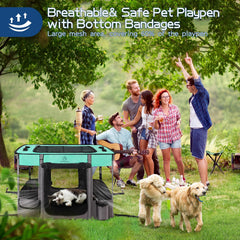 ROMANTIC BEAR Parc chien avec sac de transport inclus pratique