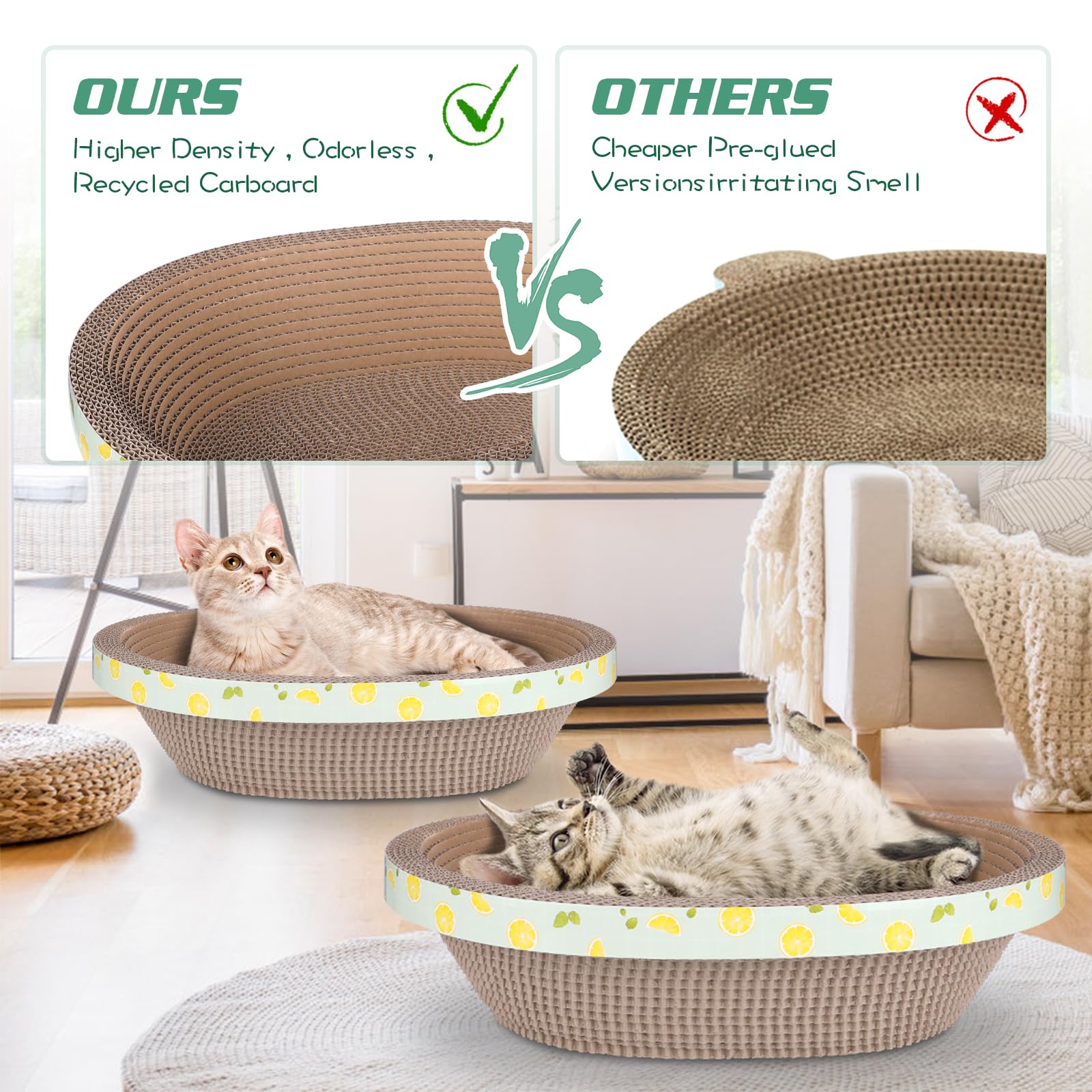 ROMOHOM planche griffage en carton durable, griffage contrôlé et longévité