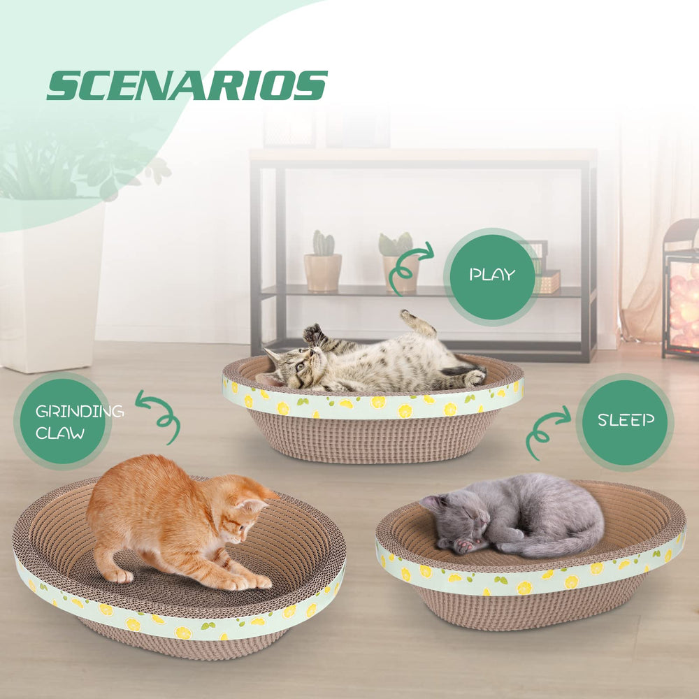ROMOHOM grattoir chat oval durable et decoratif pour espace intérieur organise