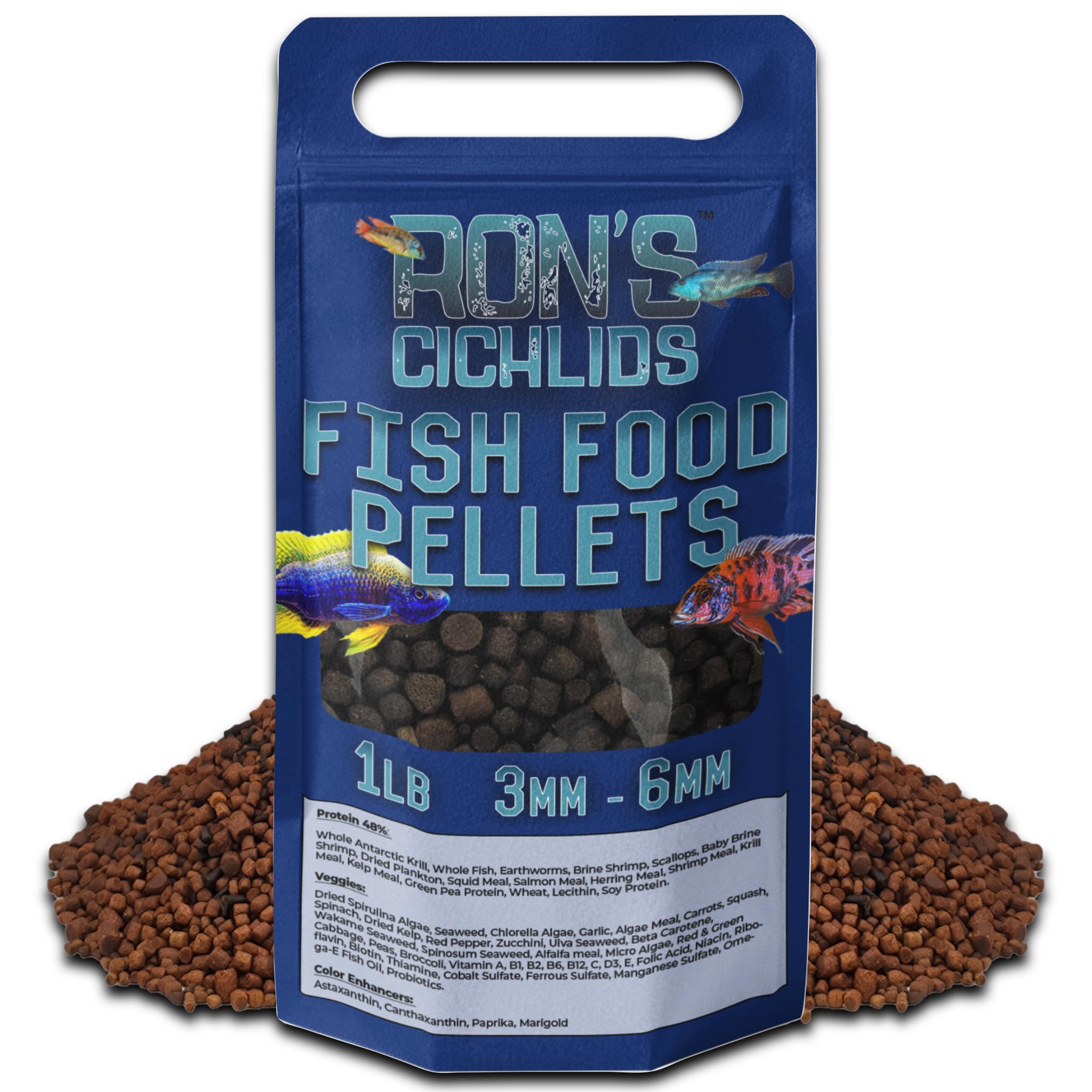 RON'S CICHLIDS grandes pellets – mélange nutritionnel favorisant une croissance équilibrée