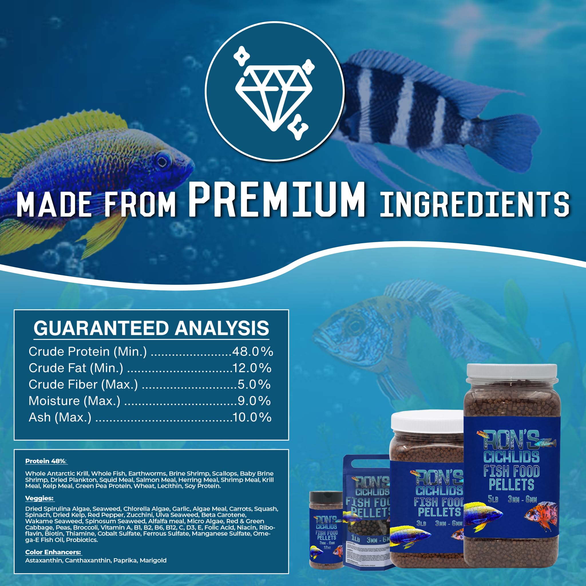 RON'S CICHLIDS soutien immunitaire – nutriments essentiels pour des cichlides résistants