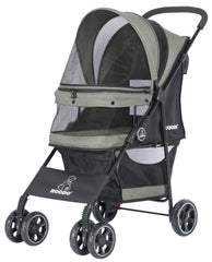 Poussette ROODO 4 roues avec avant 360°, balades fluides pour chien et chat.