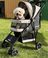 ROODO quatres roues et chariot pour animaux, parfait pour les promenades en plein air.