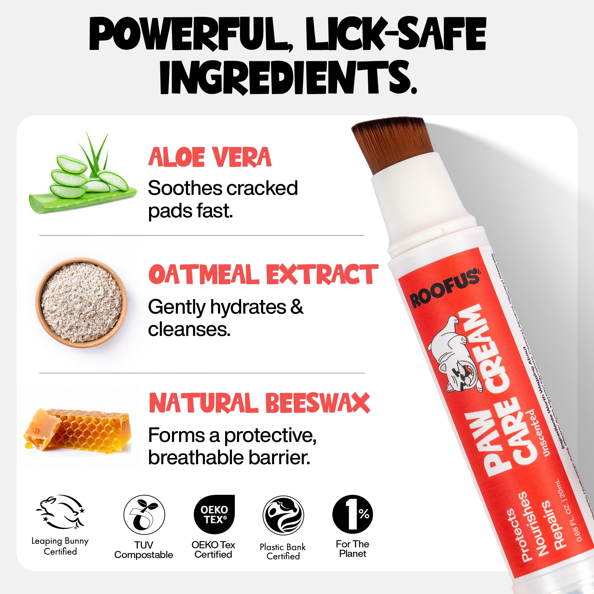 ROOFUS THE DOG soin-nez et pattes hydratant pour chiens sensibles.