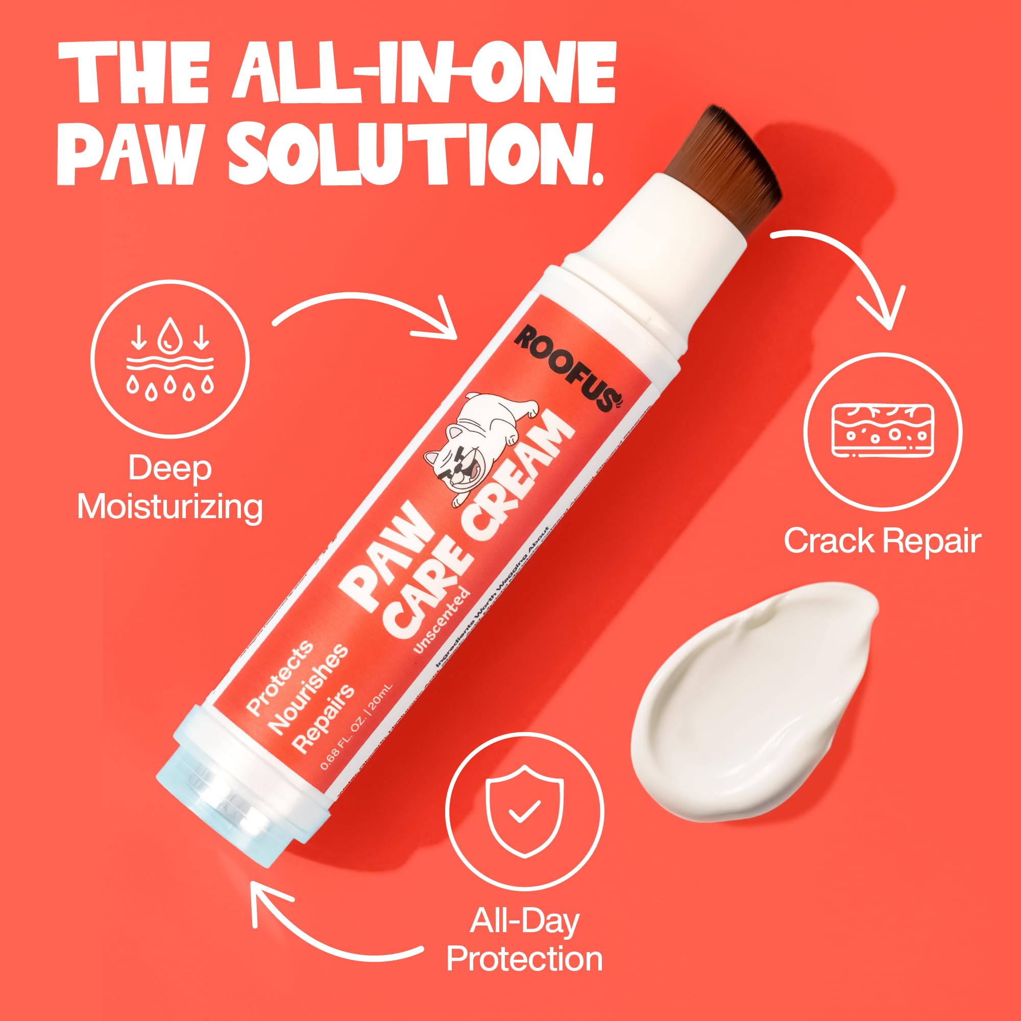 ROOFUS THE DOG peau du chien hydratée grâce au format pratique.