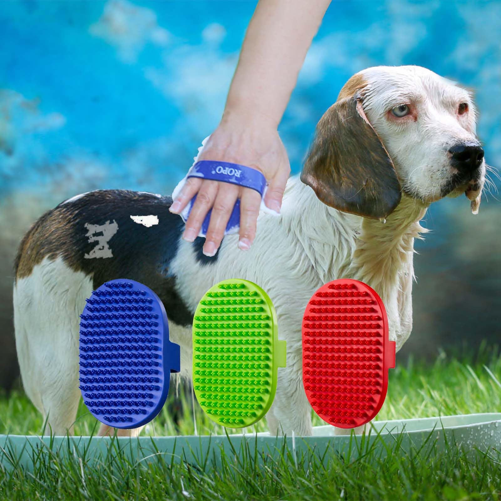 ROPO brosse collecte les poils pendant le bain, moins de chutes.