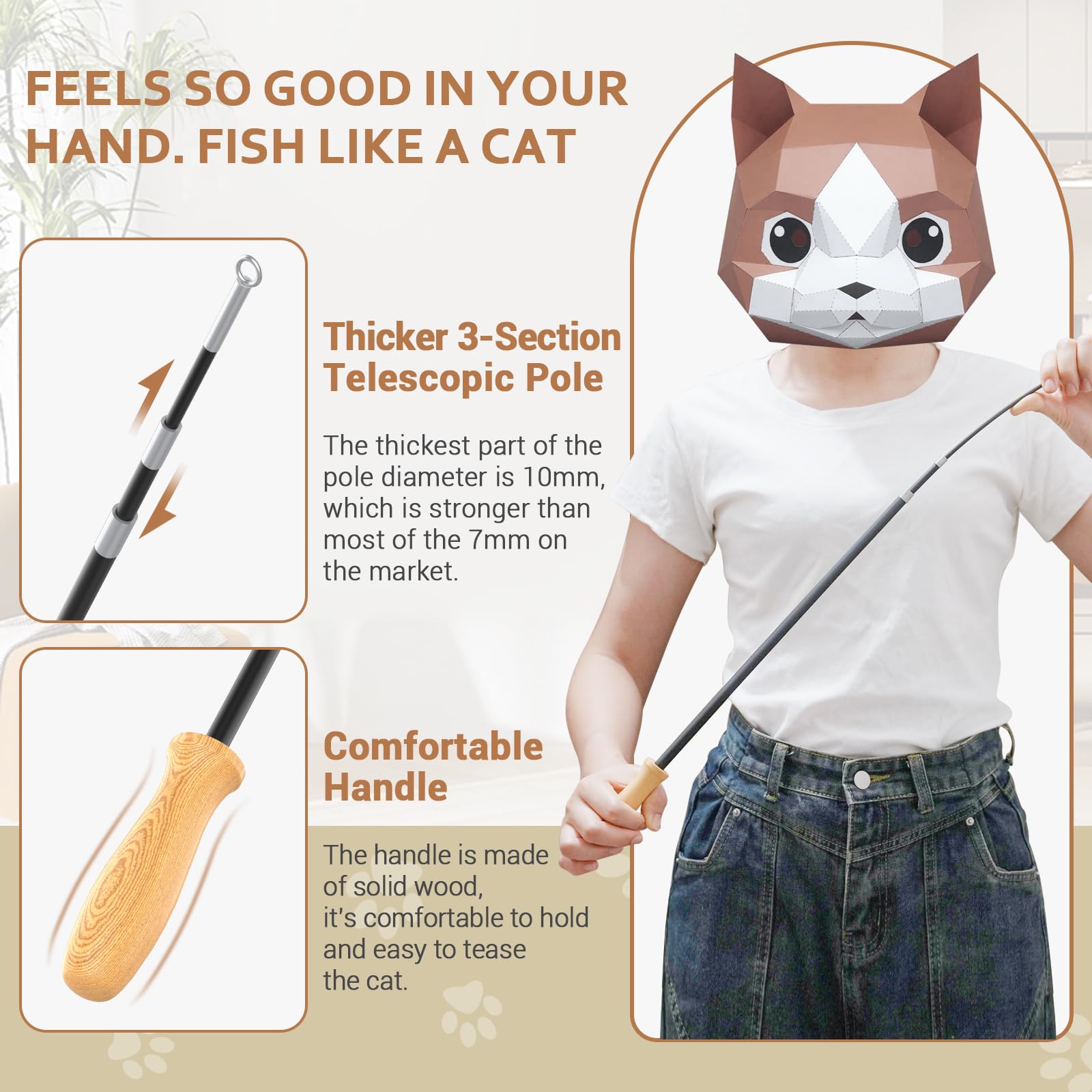 RosaUI Plumes et cloche attirant l’attention du chat et stimulant la poursuite.