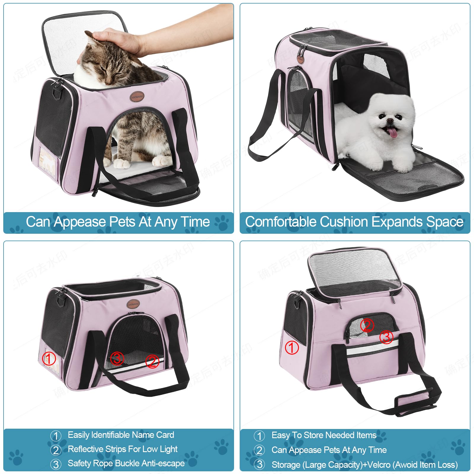 ROSEBB porte-chat-chien pliable et portable pour rangement facile