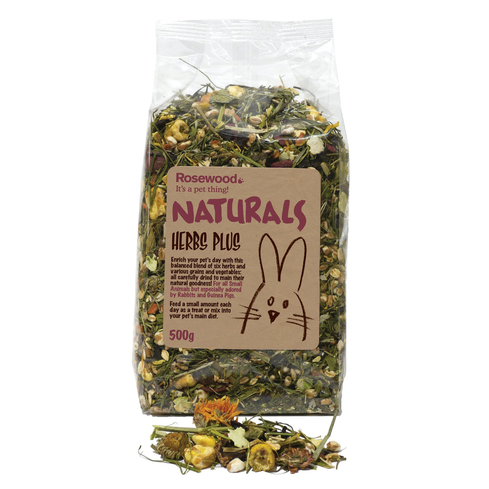 Rosewood Naturals Herbs Plus - sachet 500 g, récompense naturelle pour petits animaux.