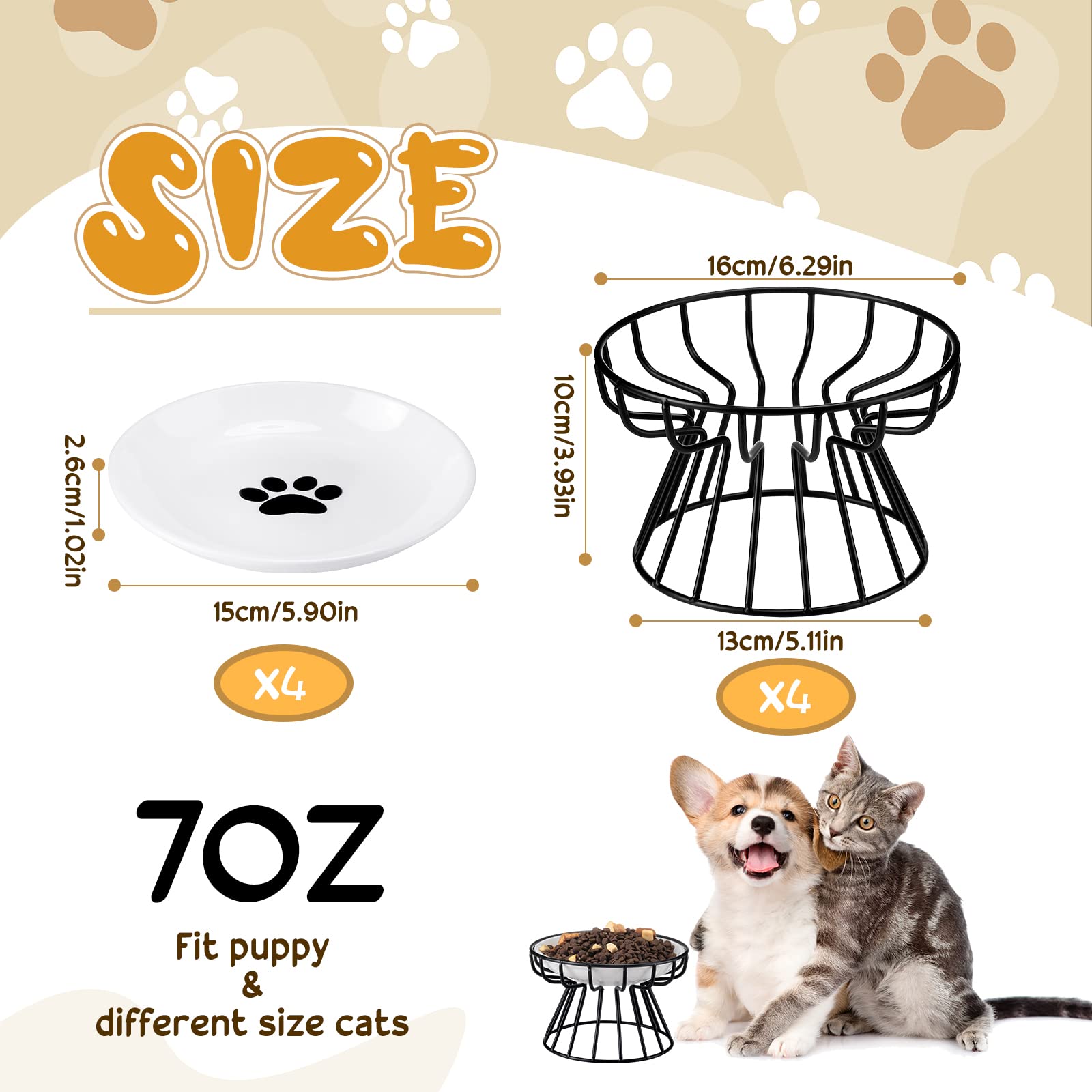 Roshtia ensemble de gamelles pour chats, céramique robuste et socle stable.