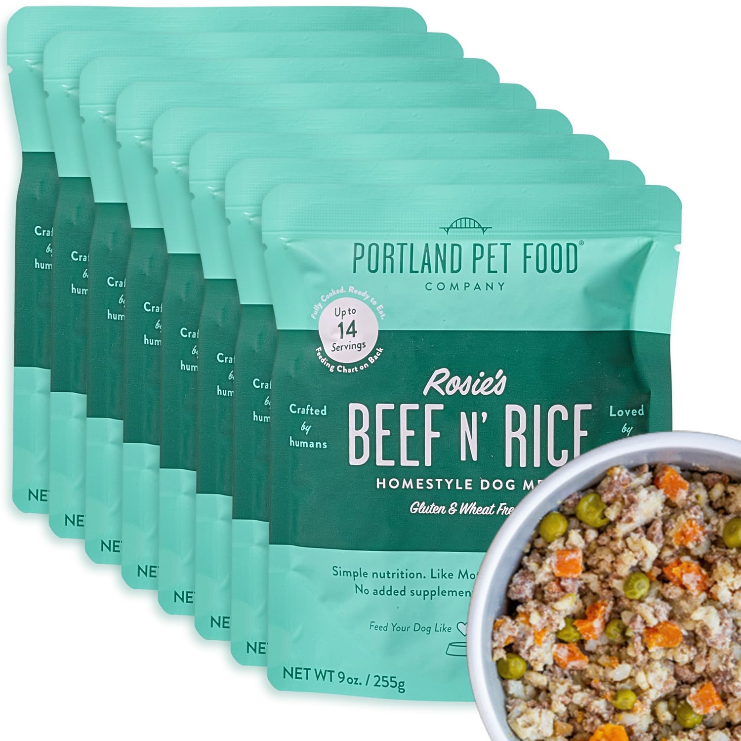 Pochette Rosie’s Boeuf N Riz prête à servir, nourriture canine facile et pratique