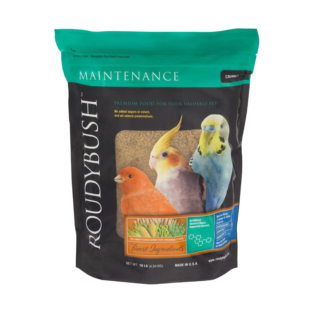 Roudybush Granules Maintenance : alimentation équilibrée pour oiseaux et moins de déchets.