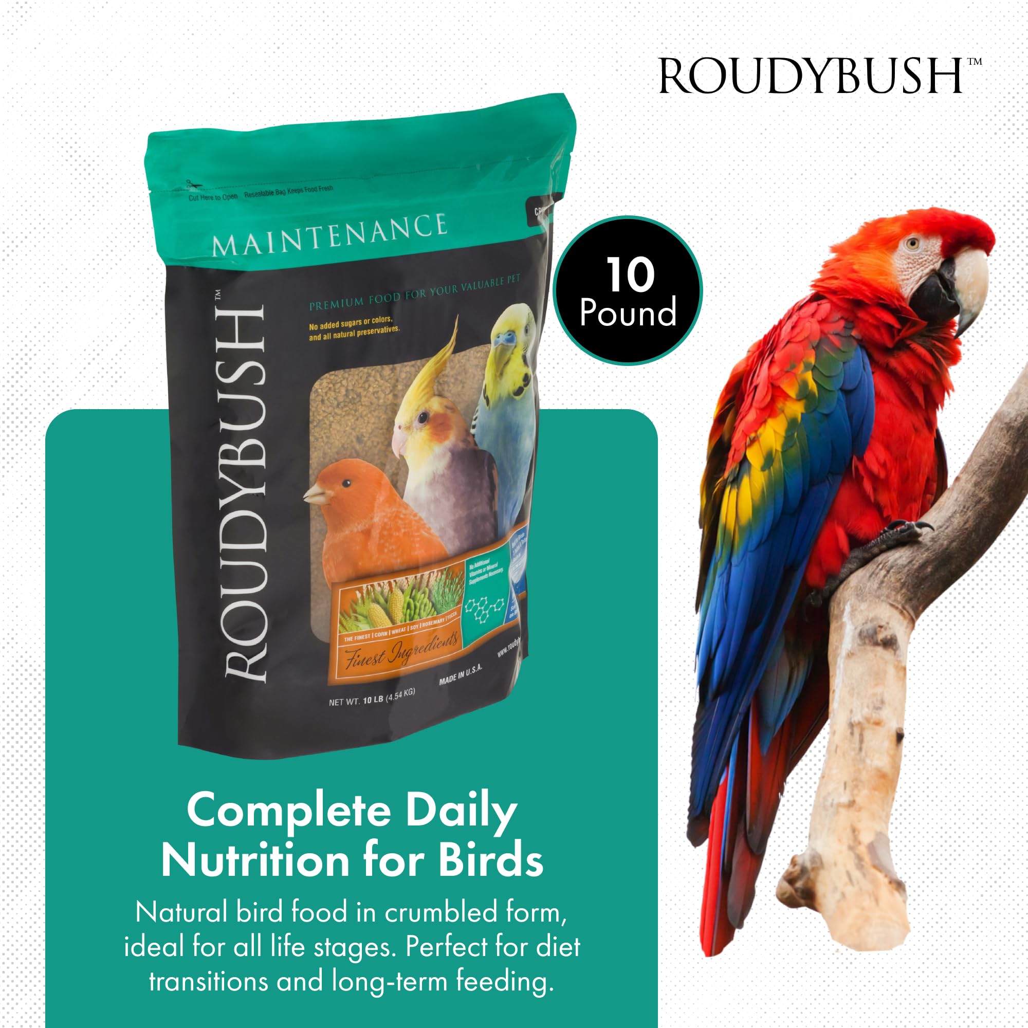Roudybush Granules Transition : facilite le passage sans suppléments.