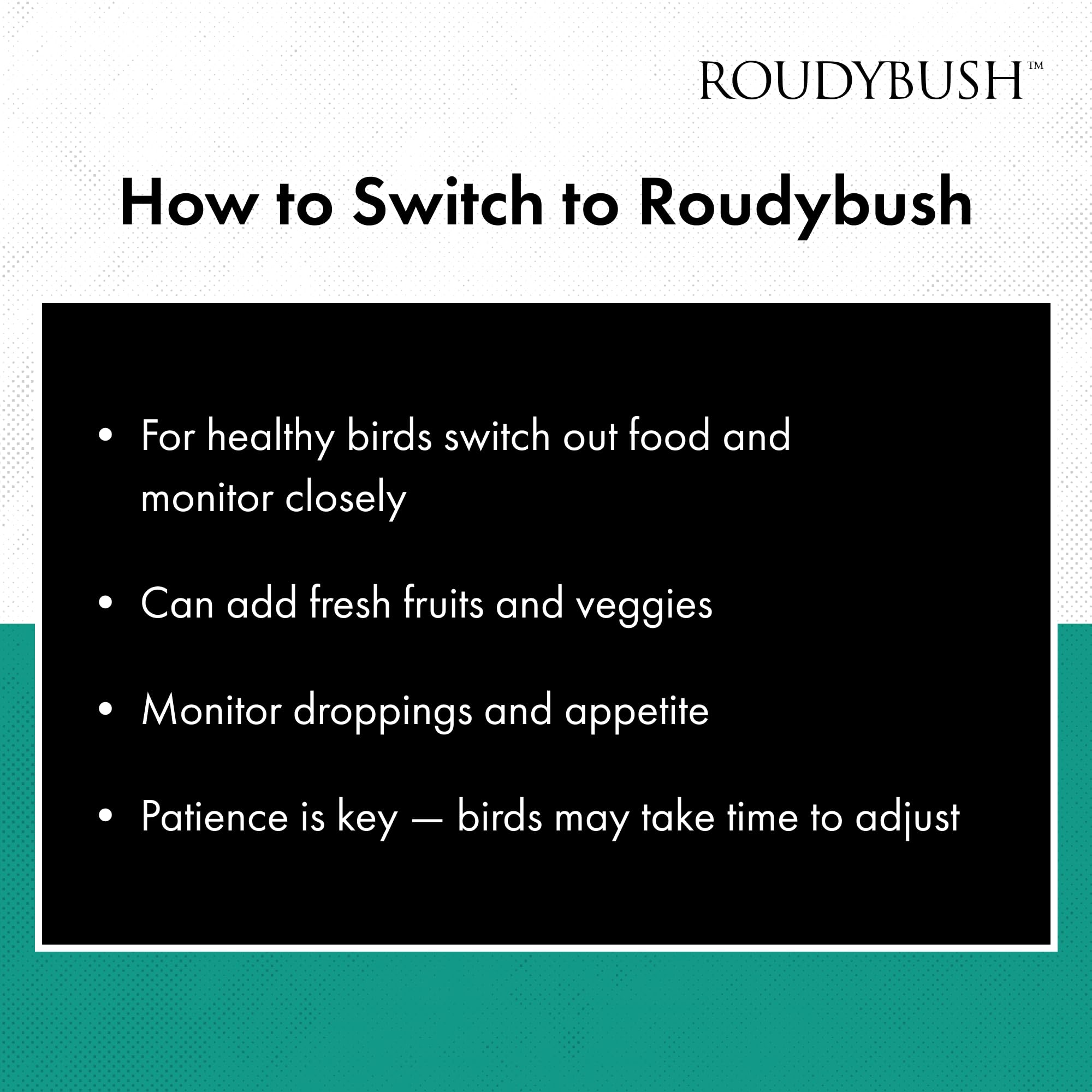 Pellets Roudybush Maintenance 22 oz, alimentation adaptée pour oiseaux moyens.