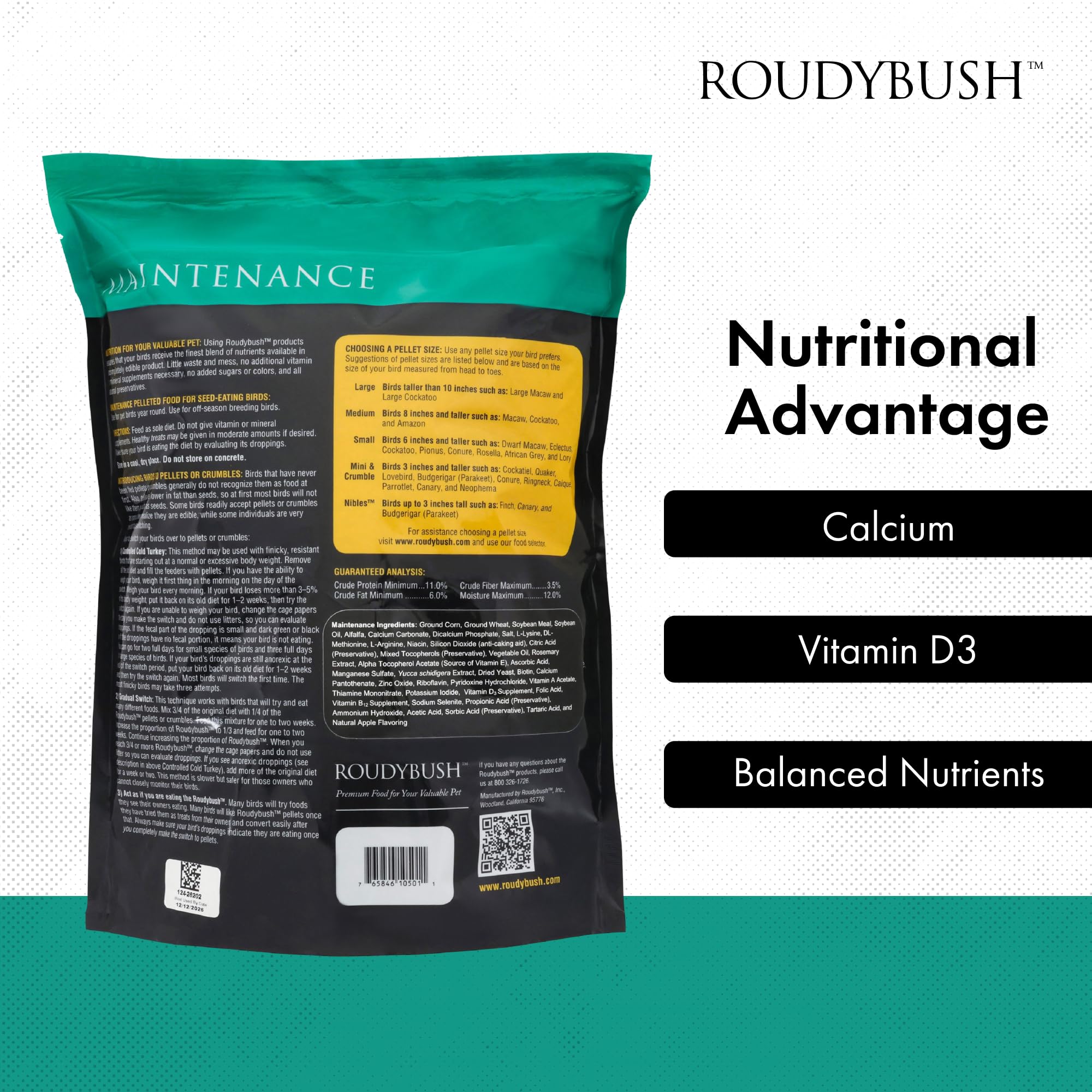 Roudybush Pellets Graisses-9 : apport en graisses pour énergie durable.