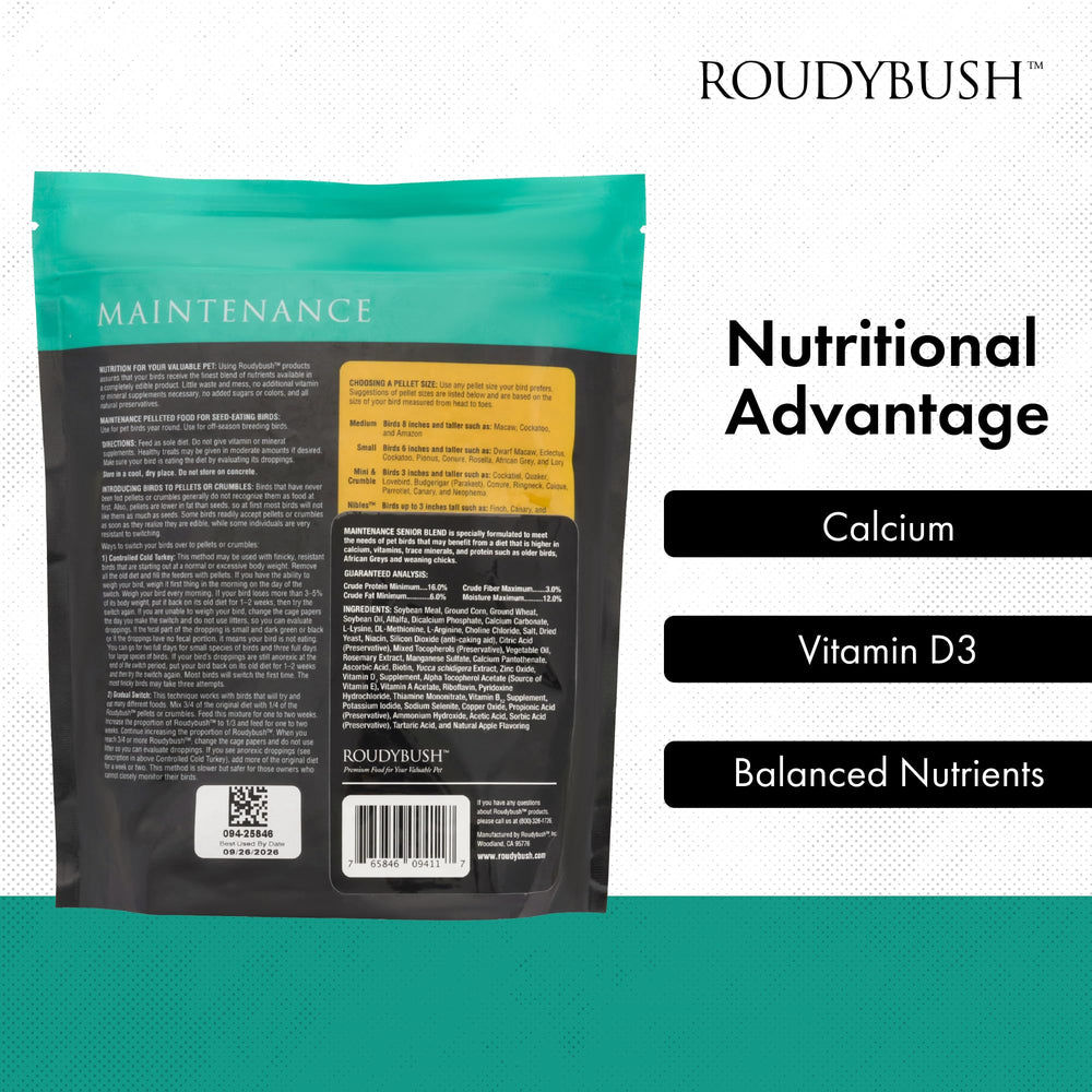RoudyBush Senior Diet format 44 onces – format généreux.
