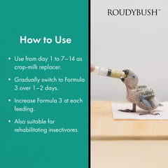 Roudybush transition douce vers Formule colombiforme pour poussins.