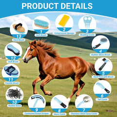 Brosse douce visage cheval Rouisxue pour un toilettage délicat.