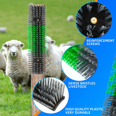 Brosse Rouisxue utilisée par une vache pour toilettage.