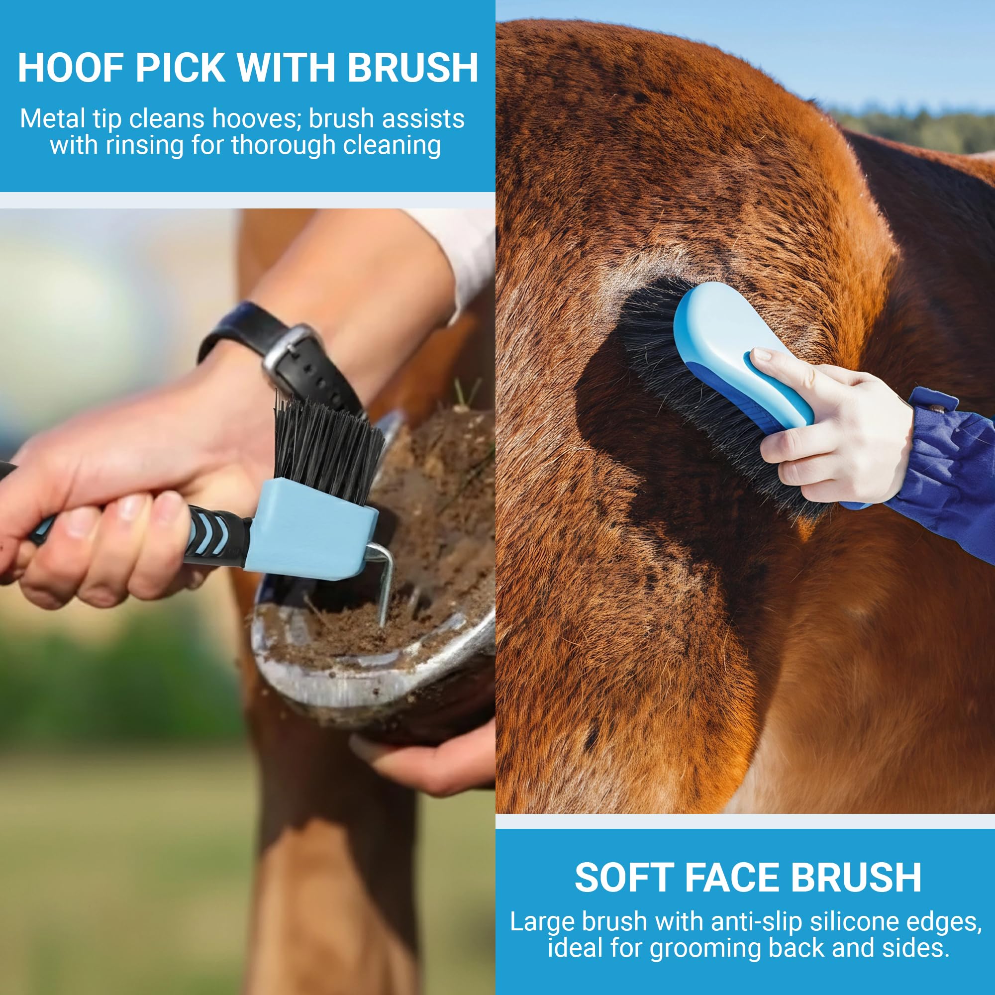 Éponge soin cheval Rouisxue pour nettoyage en douceur.