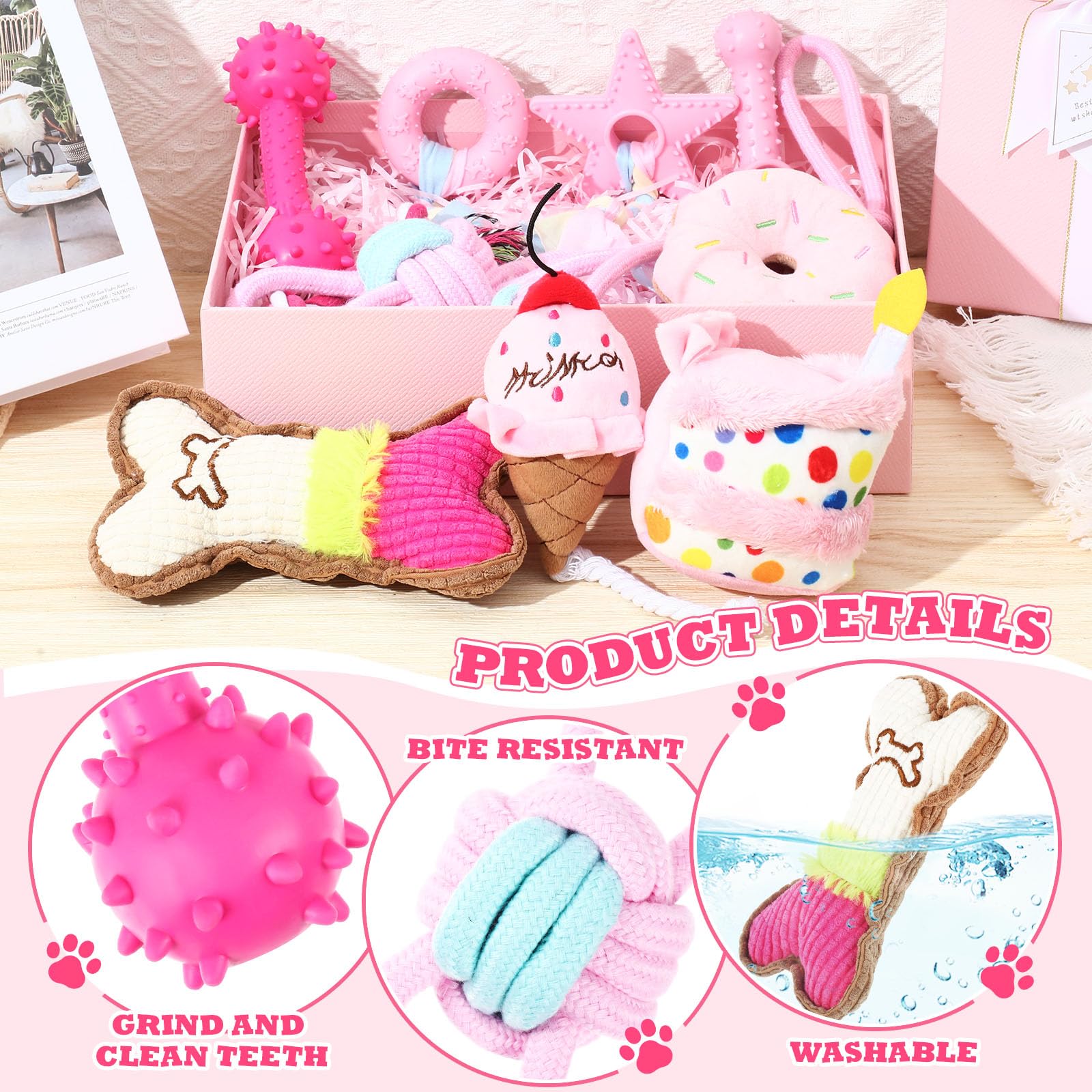 RoundFunny jouet mordant chien, durable et sûr pour mordillage