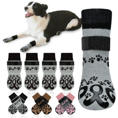 Chaussettes anti-glisse RouWinne sur patte de chien, réduction des glissades sur sol dur