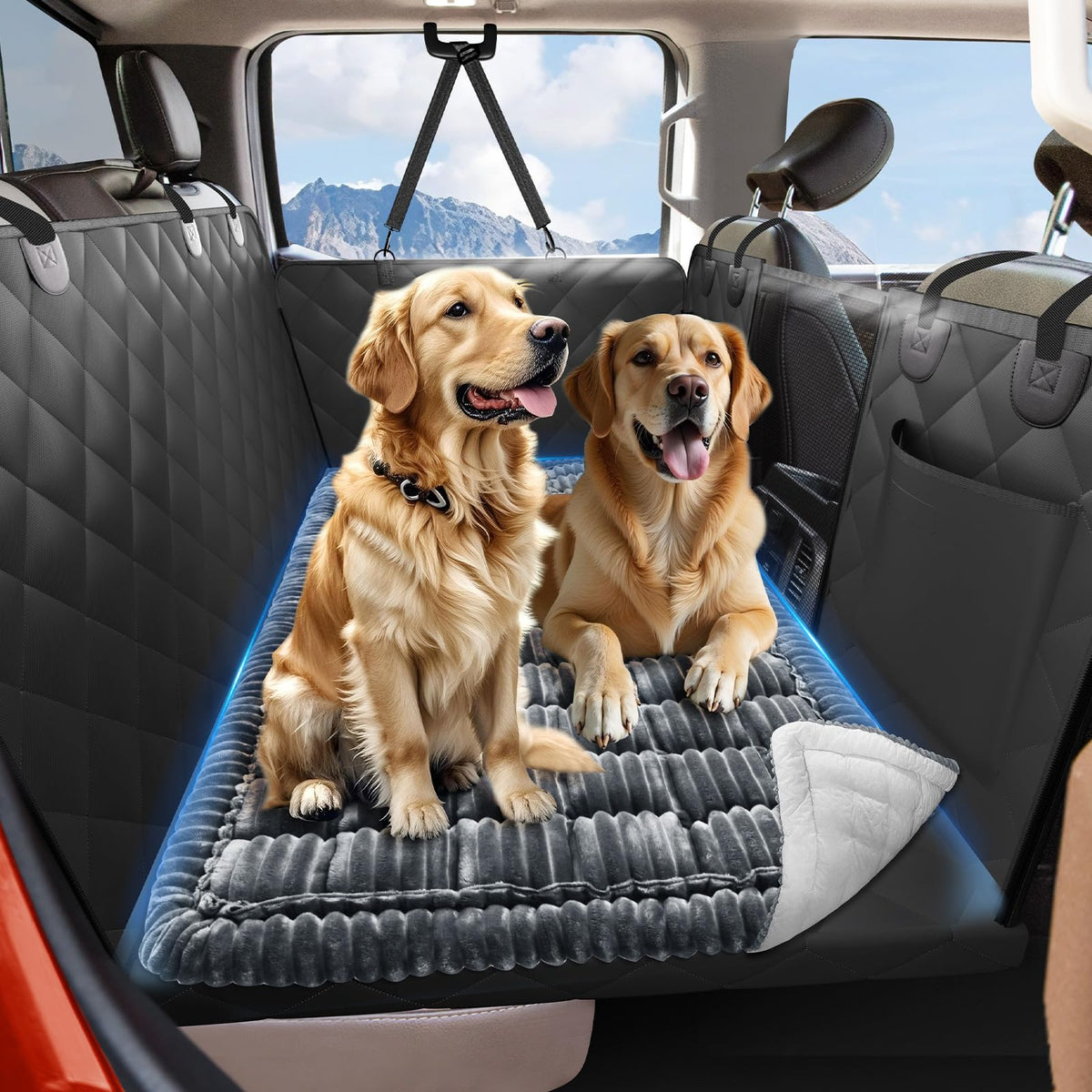 ROUWINNE lit chien pour camion avec base antiderapante et stabilité.