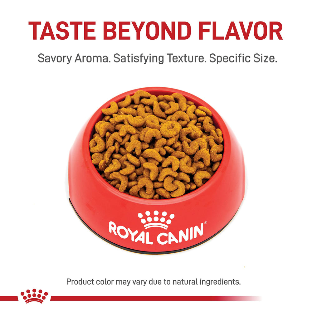 Royal Canin – croquettes en forme croissant favorisant la mastication et l'hygiène dentaire.