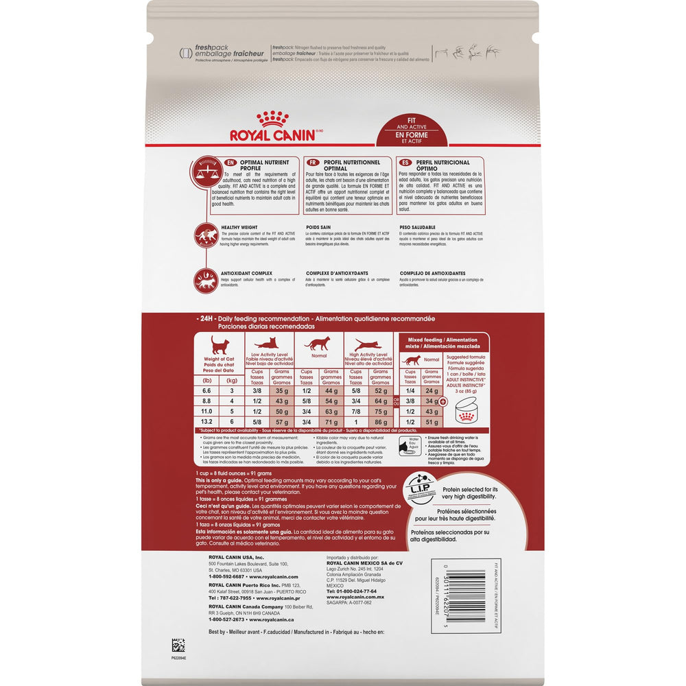 Chat et bol – croquettes ROYAL CANIN Fit & Active équilibrant les repas.