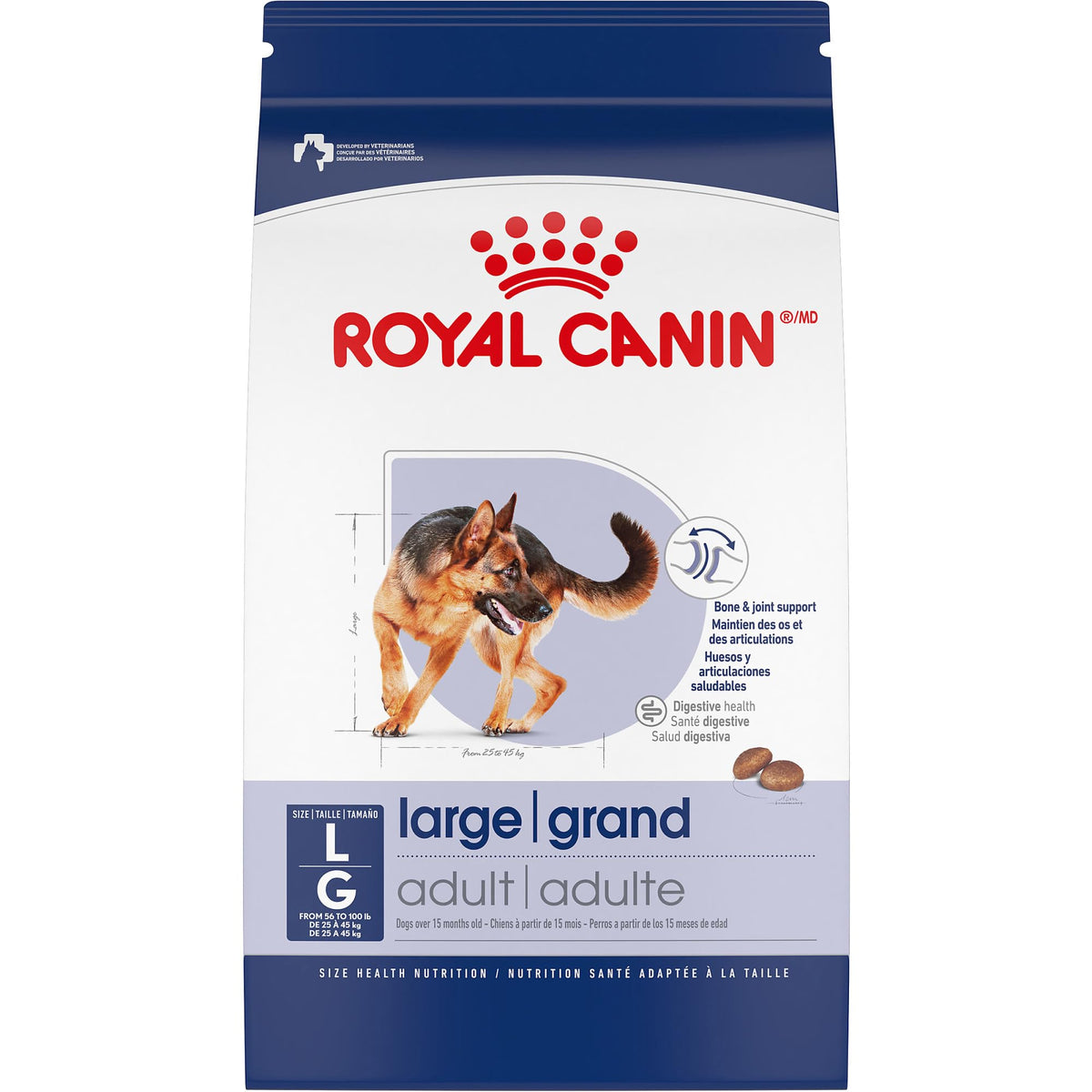 Croquettes Royal Canin taille Large pour chien grand adulte, repas équilibré