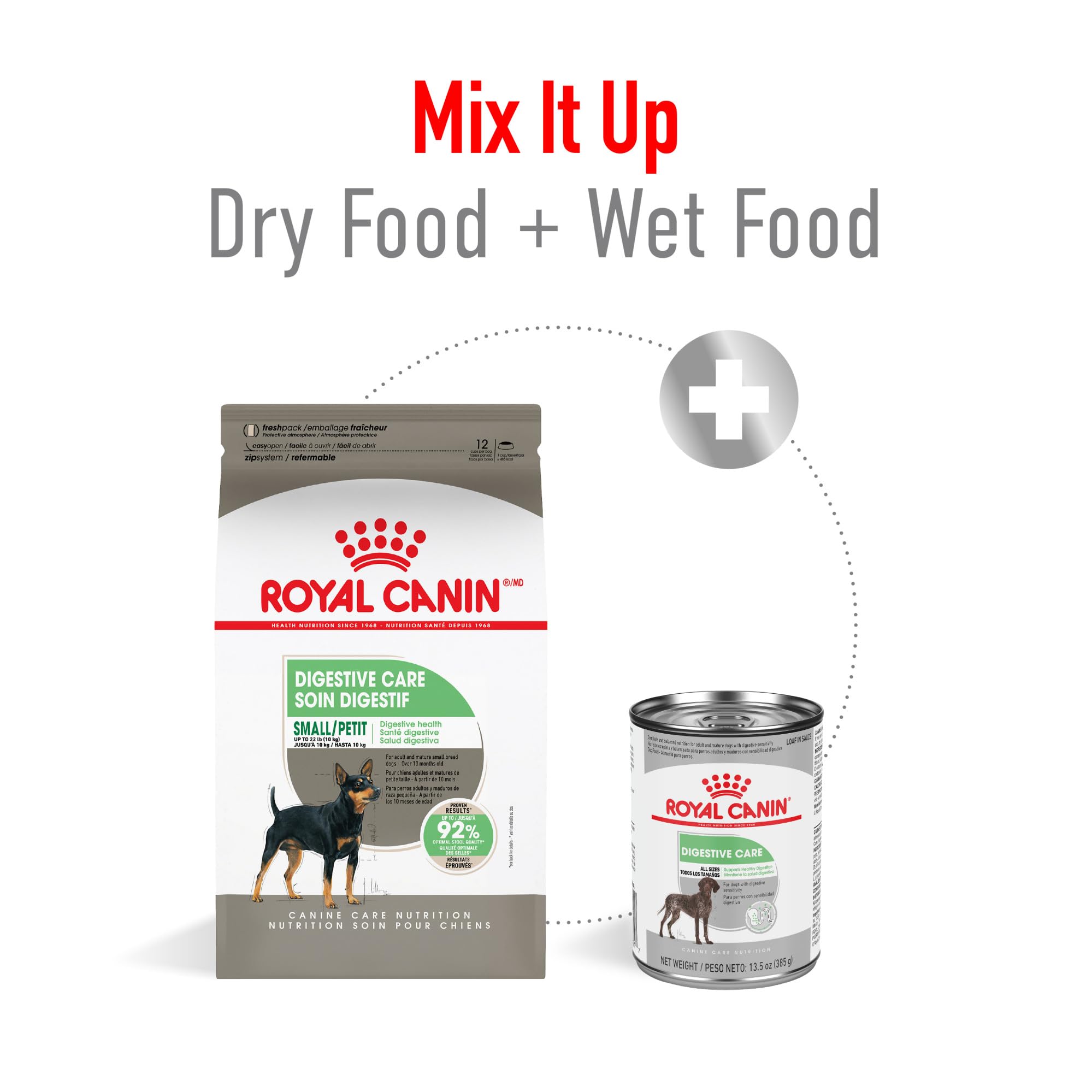 Croquettes digestives Royal Canin, haute digestibilité soutenant le système digestif.